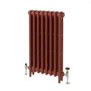Milano Mercury - 3 Column Cast Iron Radiator - 760mm Tall - Farrow & Ball Eating Room Red - Multiple Sizes Available