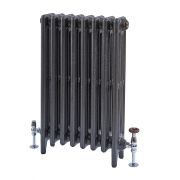 Milano Mercury - 4 Column Cast Iron Radiator - 960mm Tall - Antique Graphite - Multiple Sizes Available