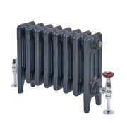 Milano Mercury - 4 Column Cast Iron Radiator - 460mm Tall - Antique Silver - Multiple Sizes Available