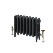 Milano Mercury - 4 Column Cast Iron Radiator - 360mm Tall - Farrow & Ball Railings Grey - Multiple Sizes Available