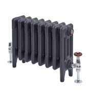 Milano Mercury - 4 Column Cast Iron Radiator - 360mm Tall - Slate Black - Multiple Sizes Available