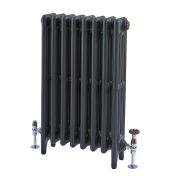 Milano Mercury - 4 Column Cast Iron Radiator - 760mm Tall - Slate Black - Multiple Sizes Available
