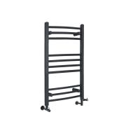 Milano Artle - Anthracite Dual Fuel Curved Heated Towel Rail 800mm x 500mm