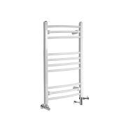 Milano Ive - White Dual Fuel Curved Heated Towel Rail 800mm x 500mm