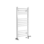 Milano Ive - White Dual Fuel Curved Heated Towel Rail 1000mm x 500mm