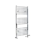 Milano Kent - Chrome Dual Fuel Curved Heated Towel Rail 1200mm x 600mm