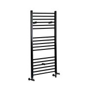 Milano Nero - Matt Black Dual Fuel Straight Heated Towel Rail 1200mm x 400mm
