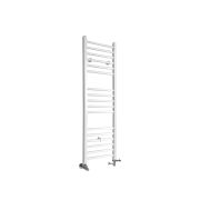 Milano Ive - White Dual Fuel Straight Heated Towel Rail 1200mm x 400mm