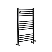 Milano Nero - Matt Black Dual Fuel Straight Heated Towel Rail 1000mm x 500mm