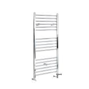 Milano Kent - Chrome Dual Fuel Straight Heated Towel Rail 1200mm x 500mm