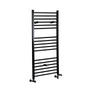 Milano Nero - Matt Black Dual Fuel Straight Heated Towel Rail 1200mm x 500mm