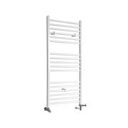 Milano Ive - White Dual Fuel Straight Heated Towel Rail 1200mm x 500mm