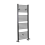 Milano Nero - Matt Black Dual Fuel Straight Heated Towel Rail 1600mm x 500mm