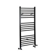 Milano Nero - Matt Black Dual Fuel Straight Heated Towel Rail 1200mm x 600mm