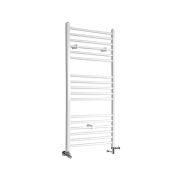 Milano Ive - White Dual Fuel Straight Heated Towel Rail 1200mm x 600mm