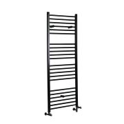Milano Nero - Matt Black Dual Fuel Straight Heated Towel Rail 1600mm x 600mm