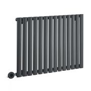 Milano x ECOSO Aruba Electric - Anthracite Horizontal Designer Radiator - 635mm x 826mm (Single Panel) - with Wi-Fi Thermostatic Heating Element