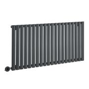 Milano x ECOSO Aruba Electric - Anthracite Horizontal Designer Radiator - 635mm x 1180mm (Single Panel) - with Wi-Fi Thermostatic Heating Element