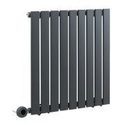 Milano x ECOSO Alpha Electric - Anthracite Horizontal Flat Panel Designer Radiator - 635mm x 630mm (Single Panel) - with Wi-Fi Thermostatic Heating Element