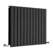 Milano Alpha - Black Horizontal Flat Panel Designer Radiator - 635mm Tall - Choice Of Width