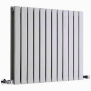 Milano Alpha - White Horizontal Flat Panel Designer Radiator - 635mm Tall - Choice Of Width