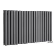 Milano Aruba Flow - Anthracite Horizontal Side Connection Designer Radiator - 635mm Tall - Choice Of Width