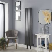 Milano Aruba - Anthracite Vertical Designer Radiator with Feet - Choice of Size