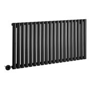Milano x ECOSO Aruba Electric - Black Horizontal Designer Radiator - 635mm x 1180mm (Single Panel) - with Wi-Fi Thermostatic Heating Element