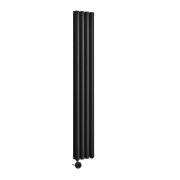 Milano x ECOSO Aruba - Electric Black Vertical Designer Radiator - Choice of Size and Wi-Fi Thermostat - Plug-In and Hardwired Options