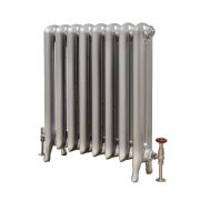 Milano Tamara - Oval Column Cast Iron Radiator - 760mm Tall - Silver - Multiple Sizes Available