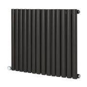Milano Aruba Electric - Carbon Grey Horizontal Designer Radiator - 635mm Tall - Choice of Size, Thermostat and Cable Cover