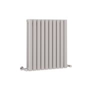 Milano Aruba - Light Grey Horizontal Designer Radiator 635mm x 590mm (Double Panel)