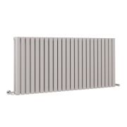 Milano Aruba - Light Grey Horizontal Designer Radiator 635mm x 1416mm (Double Panel)