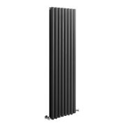 Milano Aruba - Black Vertical Designer Radiator 1600mm x 472mm (Double Panel)
