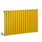 Milano Aruba Electric - Dandelion Yellow Horizontal Designer Radiator - 635mm Tall - Choice of Size, Thermostat and Cable Cover