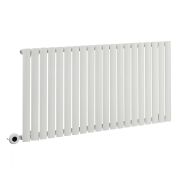 Milano x ECOSO Aruba Electric - White Horizontal Designer Radiator - 635mm x 1180mm (Single Panel) - with Wi-Fi Thermostatic Heating Element