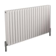 Milano Aruba Ayre - White Horizontal Designer Radiator (Double Panel) - 600mm Tall - Choice Of Width