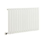Milano x ECOSO Alpha Electric - White Horizontal Flat Panel Designer Radiator - 635mm x 1190mm (Single Panel) - with Wi-Fi Thermostatic Heating Element
