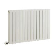 Milano x ECOSO Alpha - Electric White Horizontal Designer Radiator - 635mm Tall - Choice of Size and Wi-Fi Thermostat - Plug-In and Hardwired Options