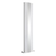 Milano Icon - White Vertical Mirrored Designer Radiator (Double Panel) - Choice of Size
