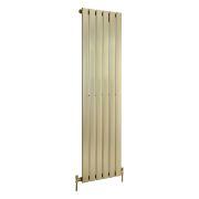 Milano Alpha - Flat Panel Vertical Designer Radiator - Single Panel - 1600mm x 450mm - Brushed Brass
