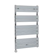 Milano x ECOSO Electric Lustro - Designer Chrome Flat Panel Heated Towel Rail - 1000mm x 600mm - with Thermostatic Wi-Fi Heating Element