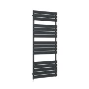 Milano x ECOSO Lustro - Electric Designer Anthracite Flat Panel Heated Towel Rail - Choice of Size, Heating Element and Cable Cover