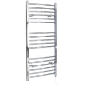 Milano Kent Electric - Curved Chrome Heated Towel Rail 1200mm x 500mm