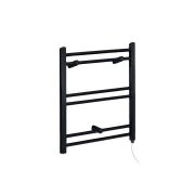 Milano Nero Electric - Straight Matt Black Heated Towel Rail 600mm x 400mm