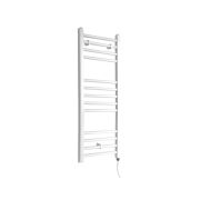 Milano Ive Electric - Straight White Heated Towel Rail 1000mm x 400mm