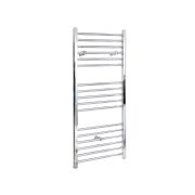 Milano Kent Electric - Straight Chrome Heated Towel Rail 1200mm x 400mm