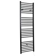 Milano Nero Electric - Straight Matt Black Heated Towel Rail 1800mm x 400mm