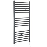 Milano Artle Electric - Straight Anthracite Heated Towel Rail 1200mm x 500mm