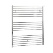Milano Kent Electric - Straight Chrome Heated Towel Rail 1200mm x 1000mm